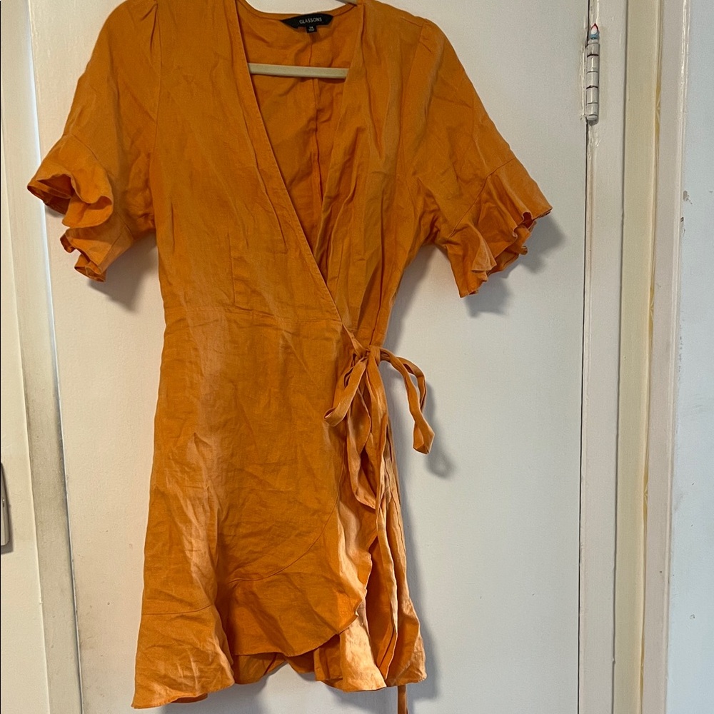 Glassons wrap around linen dress